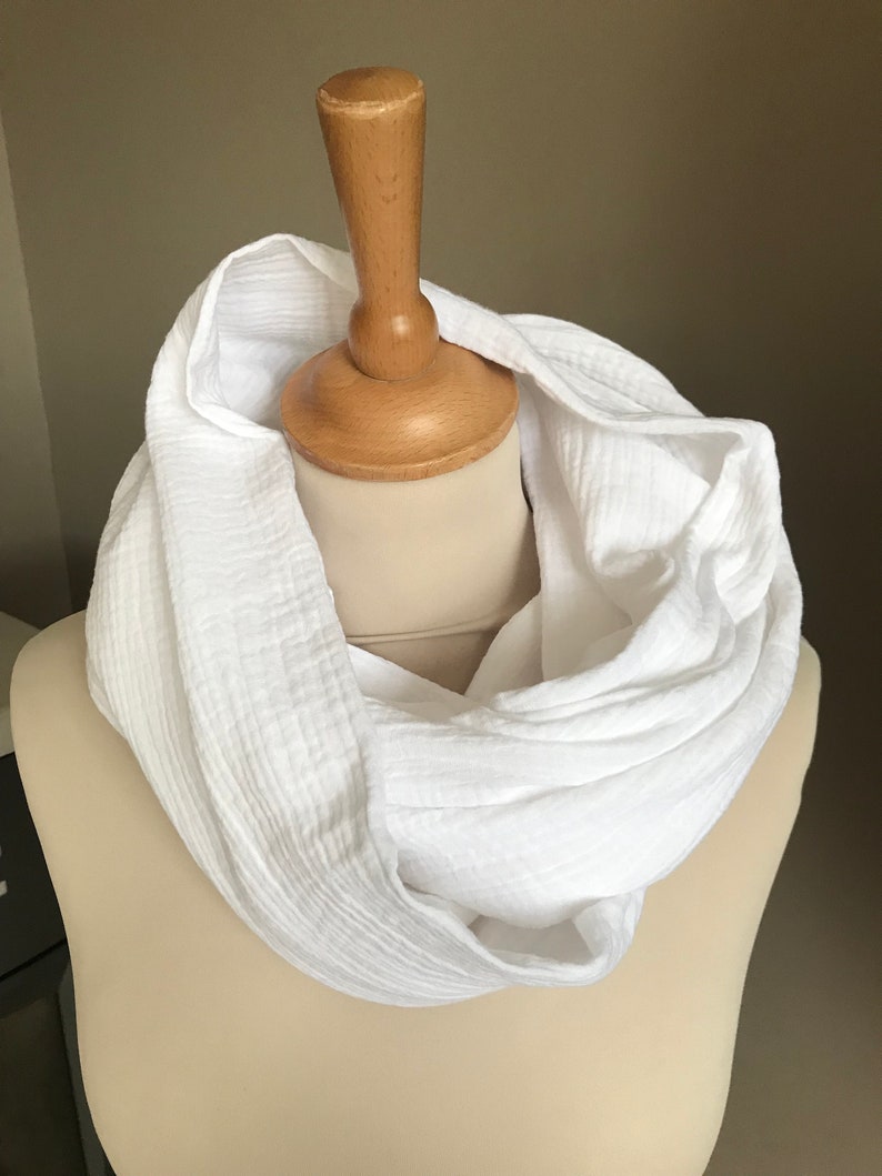 foulard chèche étole ou snood en double gaze de coton image 9