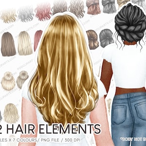 Hairstyles Clipart, Natural Hair Woman Clipart, Girls clipart, Hair Clipart, Fashion Girl Clipart, Custom Hairstyles, Digital Download-CA01