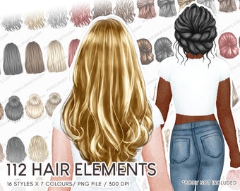 Frisuren Clipart, natürliches Haar Frau Clipart, Mädchen Clipart, Haar Clipart, Mode Mädchen Clipart, benutzerdefinierte Frisuren, digitaler Download-CA01