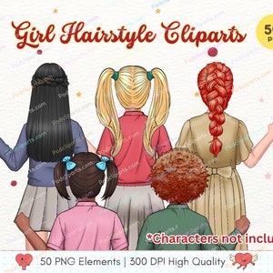 女の子のヘア クリップアート、子供のクリップアート、ヘアスタイルのクリップアート、幼児のヘアスタイル、カスタムの子供のヘアスタイル、ヘア クリップアート、子供のヘア クリップアート - CA513