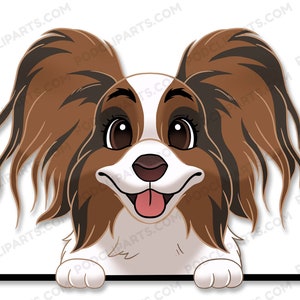 Papillon Dog Face Digital Clip Art, Pet Portrait, Dog portrait Painting, Cartoon Dog Portrait, Digital Dog Art, Pet Portrait from Photo-IL69