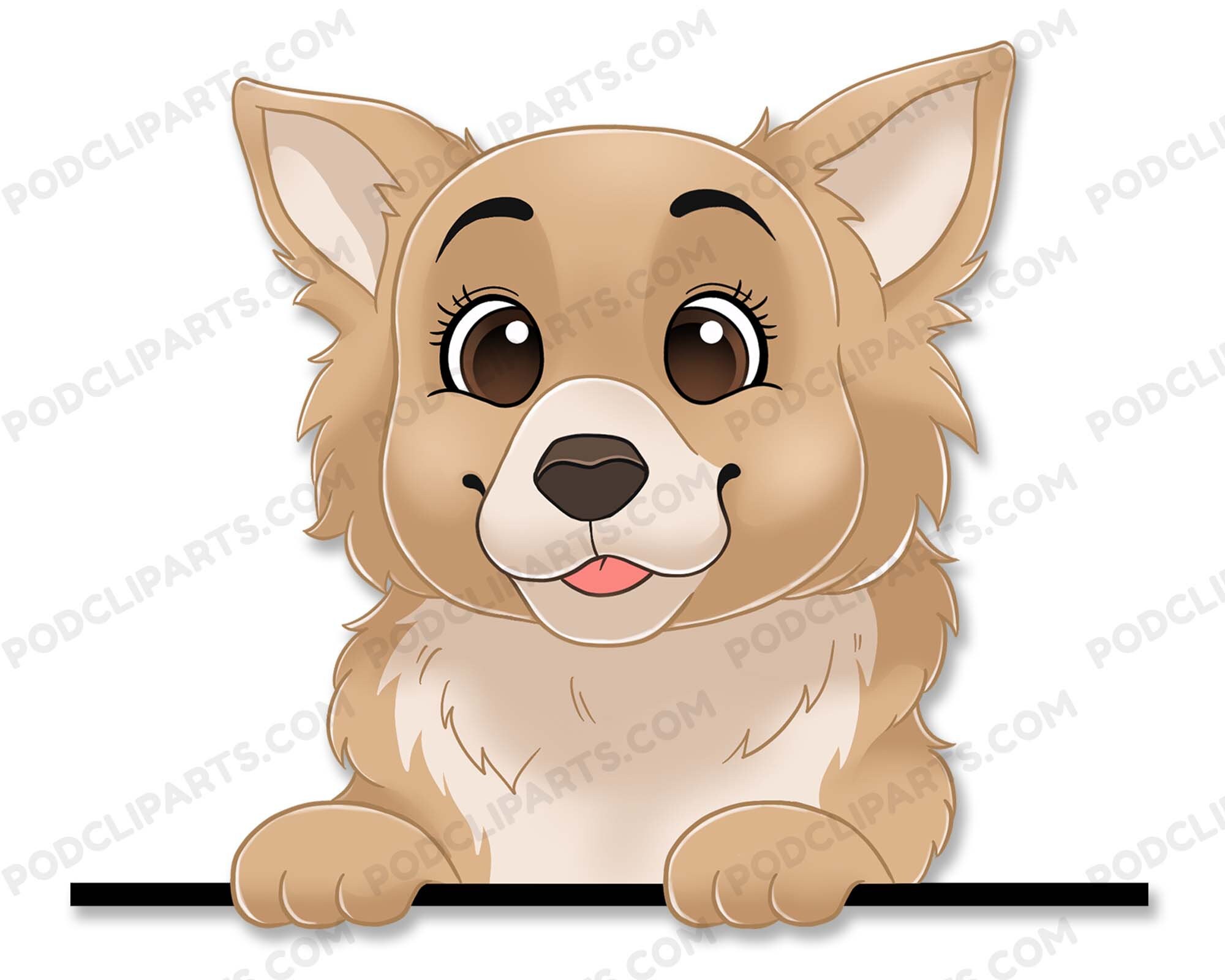 Cute Cartoon Puppy Face