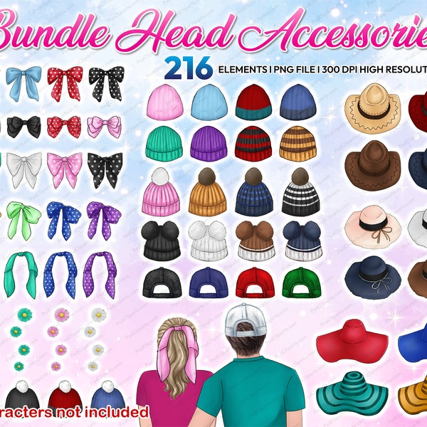 Bow Hat Clipart PNG Decorate people, Custom Winter Hats clipart, Winter Beanie, Custom Best Friends, Fashion Character Builder - CA264