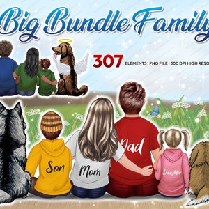 Gepersonaliseerde hond familie clipart PNG, hond mama en papa PNG, paar hond, huisdier eigenaar PNG, hond bont familie geschenken, aanpasbare clipart-CA298