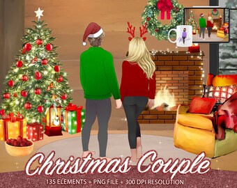 Paar clipart, beste vriend clipart, mannelijke clipart, vrouwelijke clipart, familie, paar kunst, jubileum geschenk, vriend vriendin clipart-CA206
