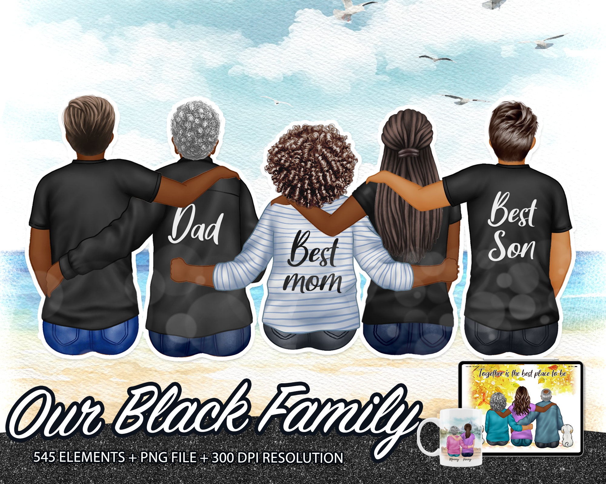 Black Family Reunion Clip Art