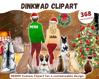 Family Clipart Bundle Illustrations PNG, Mom, Dad, Kids, Dog and Cat, Best Friends Brother, Sister MEGA BUNDLE digital download - CA208