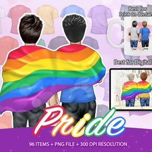 Pride Month Clipart, Gay Pride Clipart, Pride Flag, Rainbow, Equality Shirt,Pride Clothing PNG,Pride Stickers,LGBTQ Gift,Gay Pride Flag-CA25