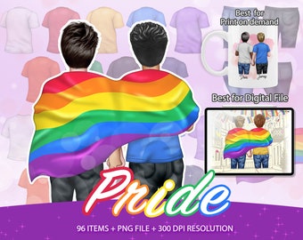 Pride Month Clipart, Gay Pride Clipart, Pride Flag, Rainbow, Equality Shirt,Pride Clothing PNG,Pride Stickers,LGBTQ Gift,Gay Pride Flag-CA25