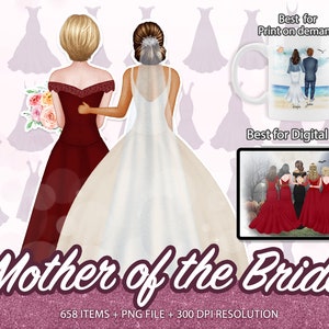 Mother of the Bride Clipart, Wedding clipart, Bride png, Bridesmaid Clipart,Best Friends Clipart,Maid of honor Clipart,Marriage Clipart-CA61