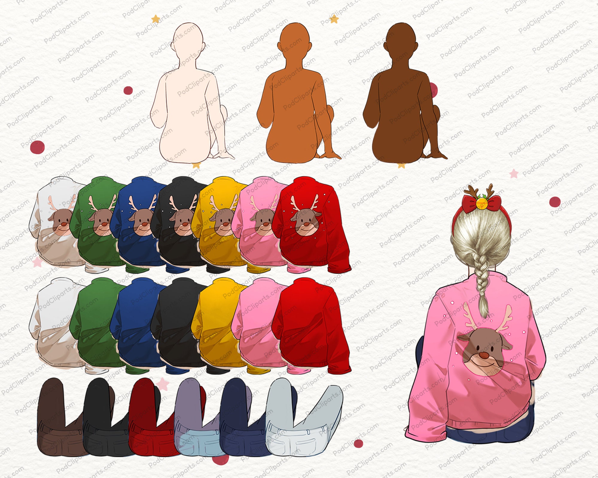 Christmas Mom and Daughter Clipart Family Mother Daughter - Etsy