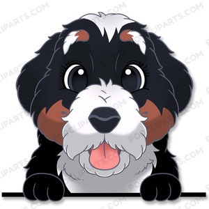 Bernese Mountain Cartoon Dog Portrait, Dog Drawing Png, Dog Clipart, Dog lover png, Dog Face Digital Clip Art, Peeking Dog Clipart - IL45