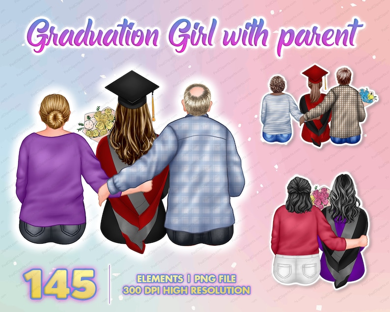 Graduation Clipart, Graduating boys, graduation stickers, school clipart, college clipart, fashion illustration, students graduation, graduation hat, graduation day, graduating clipart, last day clipart