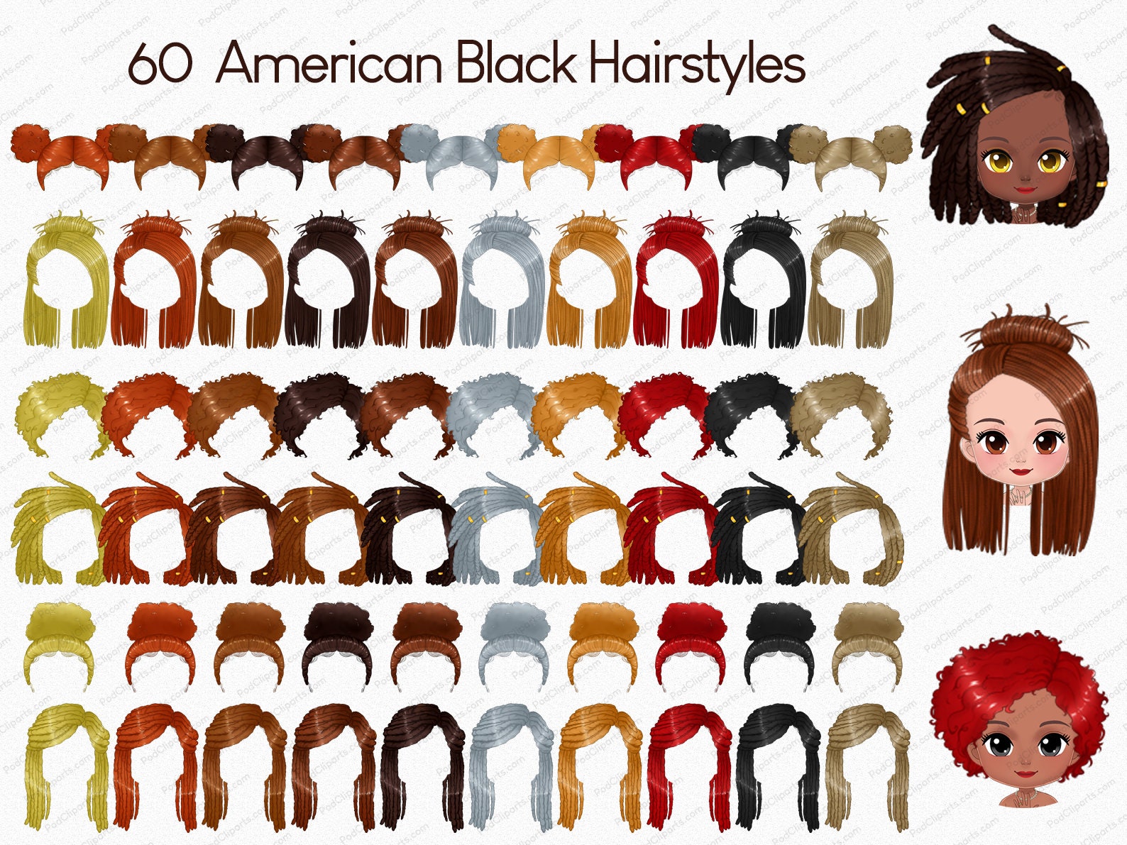 Chibi Frauen Hijab Frisuren Clipart PNG VOL.1, Schwarze Frau Haar, Chibi  Haar, Anpassbare Haare, Natürliche Locs, Geflecht, Afro Haar - CA270 - Etsy  Österreich, image size:1588x1191