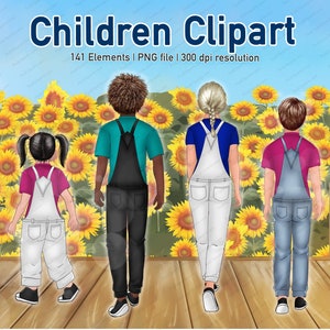 Children Clipart ,Child sister clipart, brother clipart, Kid Clipart Family, Son daughter clipart, Best friends clipart, PNG - CA232