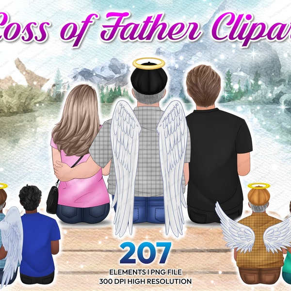 Loss of Father clipart PNG, Grief clipart, dad Memorial, Sympathy clipart, Remembrance Bereavement, Condolence In Memory of dad - CA301