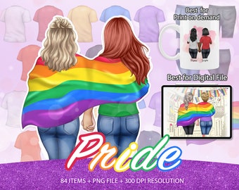 Lesbian clipart, Couple clipart, LGBT Pride clipart, Best friend clipart, LGBTQ clip art,Lesbian Couple,Girls clipart,Girlfriend Couple-CA26