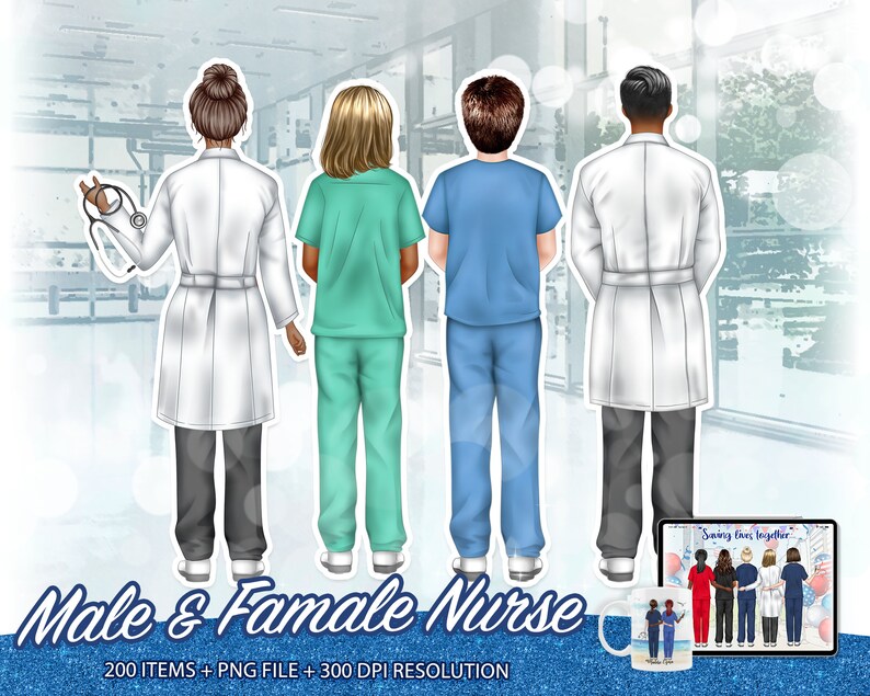Nurses Clip Art, Doctor Clip Art, Nurse Gift Ideas, Custom Nurse, Nurse Portrait, Medical clipart, Nurse Clipart, Nurse Clipart PNG, Nurse PNG, Scrubs PNG, black nurse png, nurse graphics, nurse friends, male nurse clipart, nurse life png, rn clipart