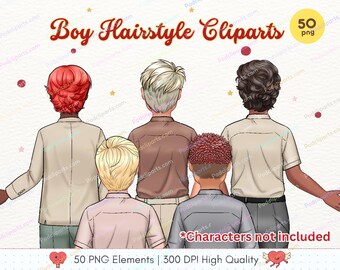 BOY Hair Clipart PNG, Hair Kids Clipart,Hair Baby Clipart,Black Boy Hair Back Portrait,Kids Hair Clipart, Son Clipart,Child Clipart -CA514