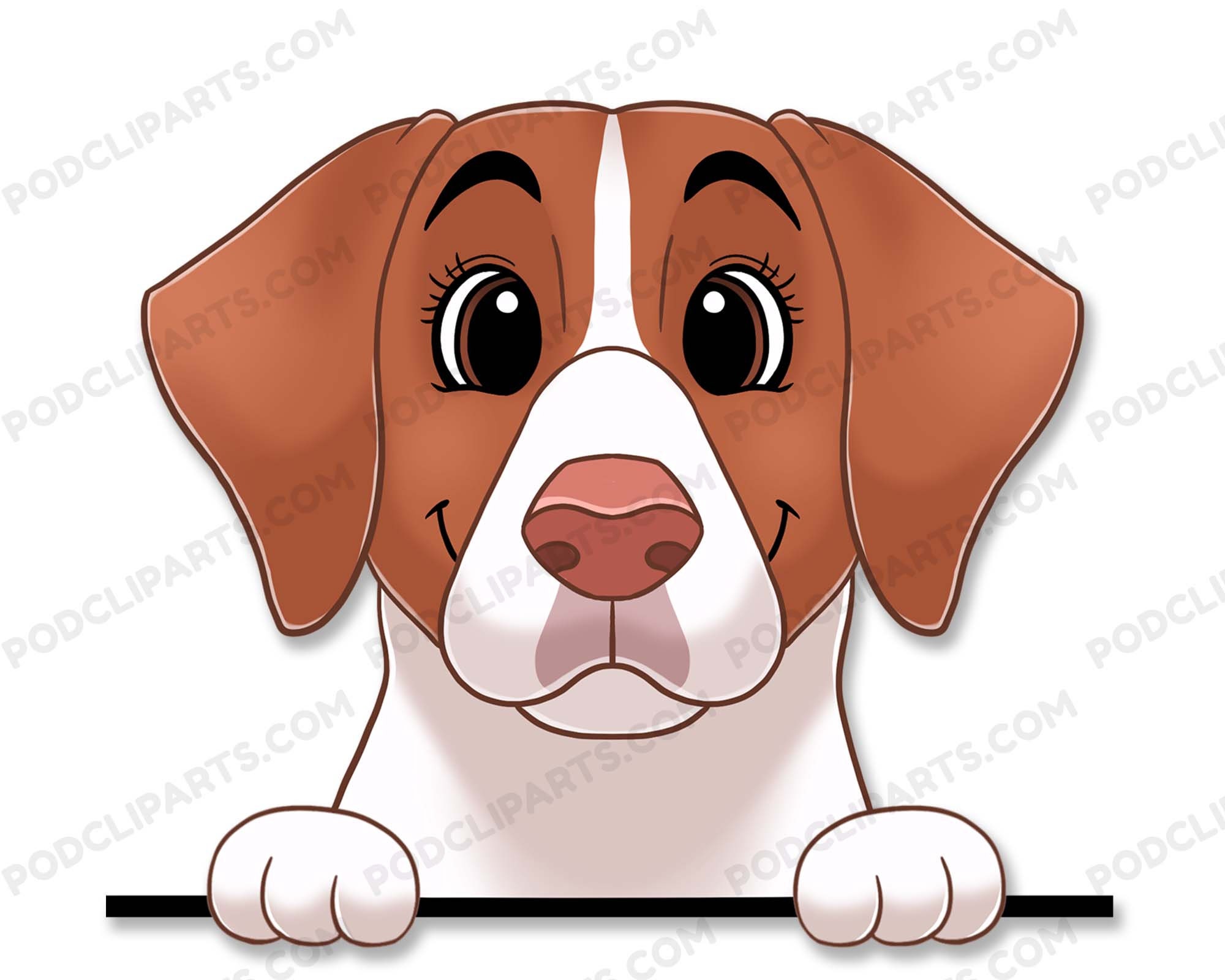 Brittany Dog Face Digital Clip Art, Pet Portrait, Dog portrait Painting, Cartoon Dog Portrait, Digital Dog Art, Pet Portrait from Photo-IL49
