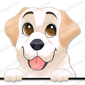 Labrador Dog clipart , Personalized Pet Portrait, Peeking Dog, Cartoon Pet, Dog Clipart, Cartoon Pet Portrait,Pet Drawing,PNG,JPG-IL03