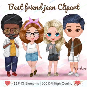 Denim couple clipart PNG, Curvy girl and men clipart, Fashion girl Jeans Girl Clipart, African American clipart, Afro girls clipart - CA485