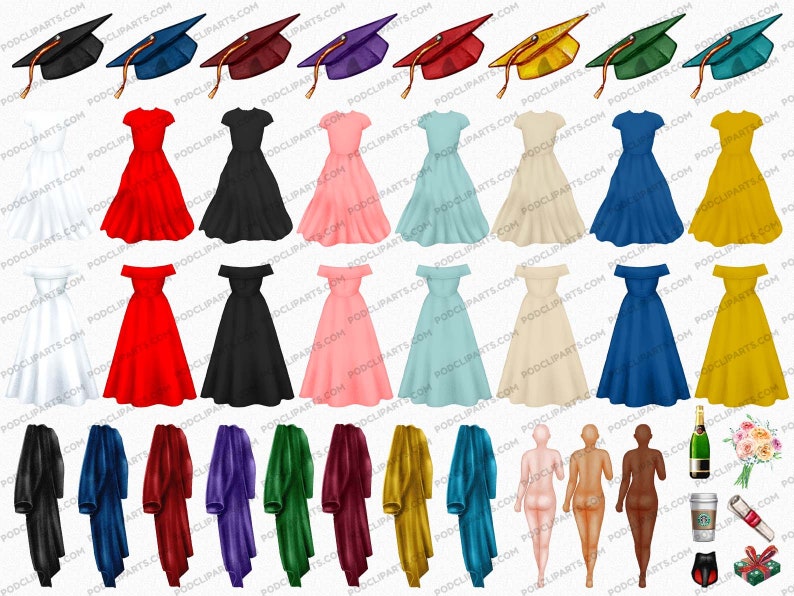 University clipart, Students Graduation, Graduation Clipart, Graduating Girls Clipart, School Clipart, College Clipart,Graduating girls-CA20 image 2