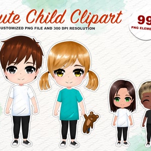 99 Bundle cute family Children clipart, boy and girl clipart best friend, daughter and son, kindergarten png for customizable family - CA186