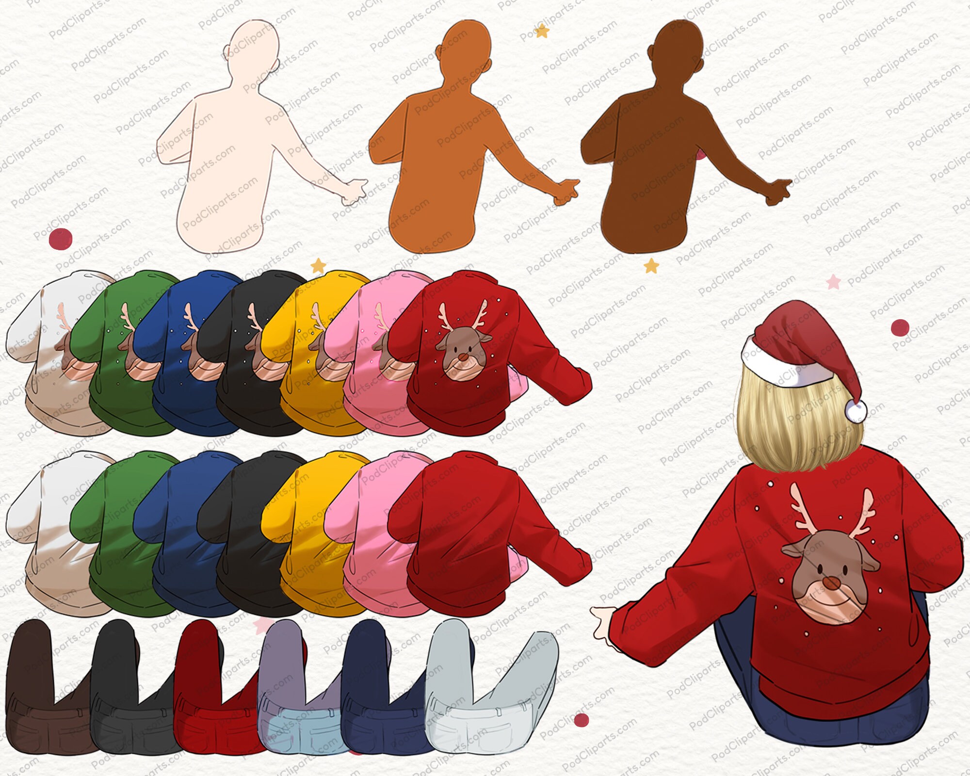 Christmas Mom and Daughter Clipart Family Mother Daughter - Etsy