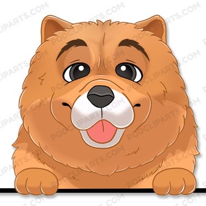 Chow chow Dog Face Digital Clip Art, Pet Portrait, Dog portrait Painting, Cartoon Dog Portrait, Digital Dog Art,Pet Portrait from Photo-IL27