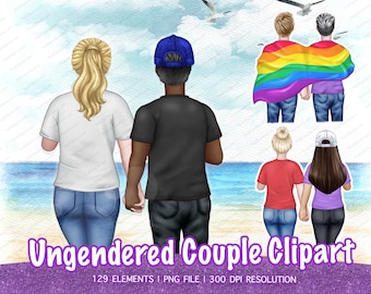 LGBTQ Ungendered Clipart, Gay Clipart, Pride Flag, Equality Shirt,Pride Clothing PNG,Pride Stickers,LGBTQ Gift,Gay Pride Flag - CA236