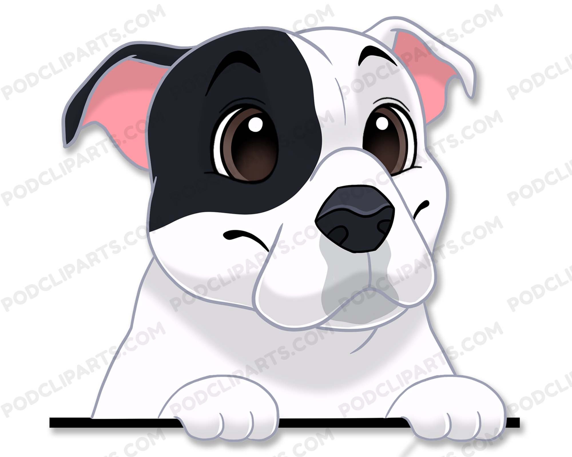 Clipart American Bulldog Cowboy Hat