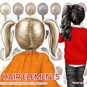 Girls hair clipart, Kids Clipart, Hairstyles clipart, Infant baby hairstyles, Custom kids hairstyles,Hair Clipart,Children Hair Clipart-CA14