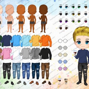 Couple Chibi Clipart, Best Friend Clipart, Cocktail Clipart, Besties Clipart, Male and Female Clipart, Couple Portrait, Couple PNG CA113 image 4