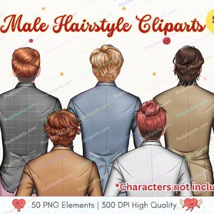 Male Hairstyles PNG,Hair Clipart,Man Hair Clipart,Natural Hairstyle,Natural Hair Clipart,Curly Hair,Men Hair Clipart,Digital Download-CA512