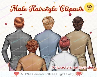 Male Hairstyles PNG,Hair Clipart,Man Hair Clipart,Natural Hairstyle,Natural Hair Clipart,Curly Hair,Men Hair Clipart,Digital Download-CA512