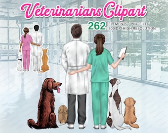 PNG clipart veterinario personalizzato per stampa, regalo veterinario, stampa medico, ritratto personalizzato, regalo di ringraziamento per infermiere medico veterinario - CA256