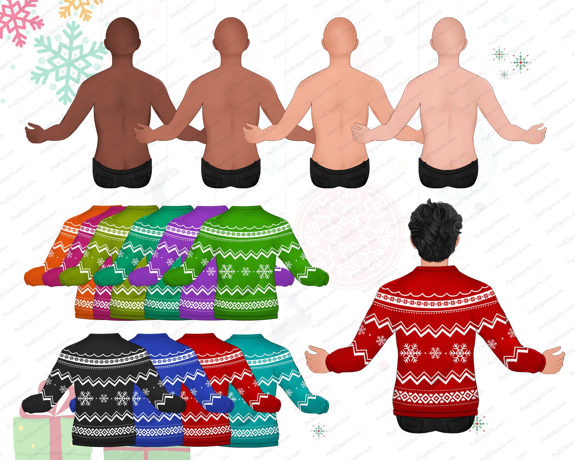 Father and Daughter Christmas Clipartdad Daughter - Etsy