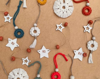 Ho Ho Ho Christmas garland | star bunting, Christmas decorations, Christmas bunting, cute Christmas decor, clay star decorations