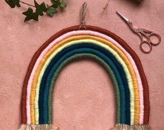 Bespoke Rainbow Macrame | vegan friendly gift, handwoven rainbow, bespoke baby shower gift, rainbow macramé, rainbow wall hanging