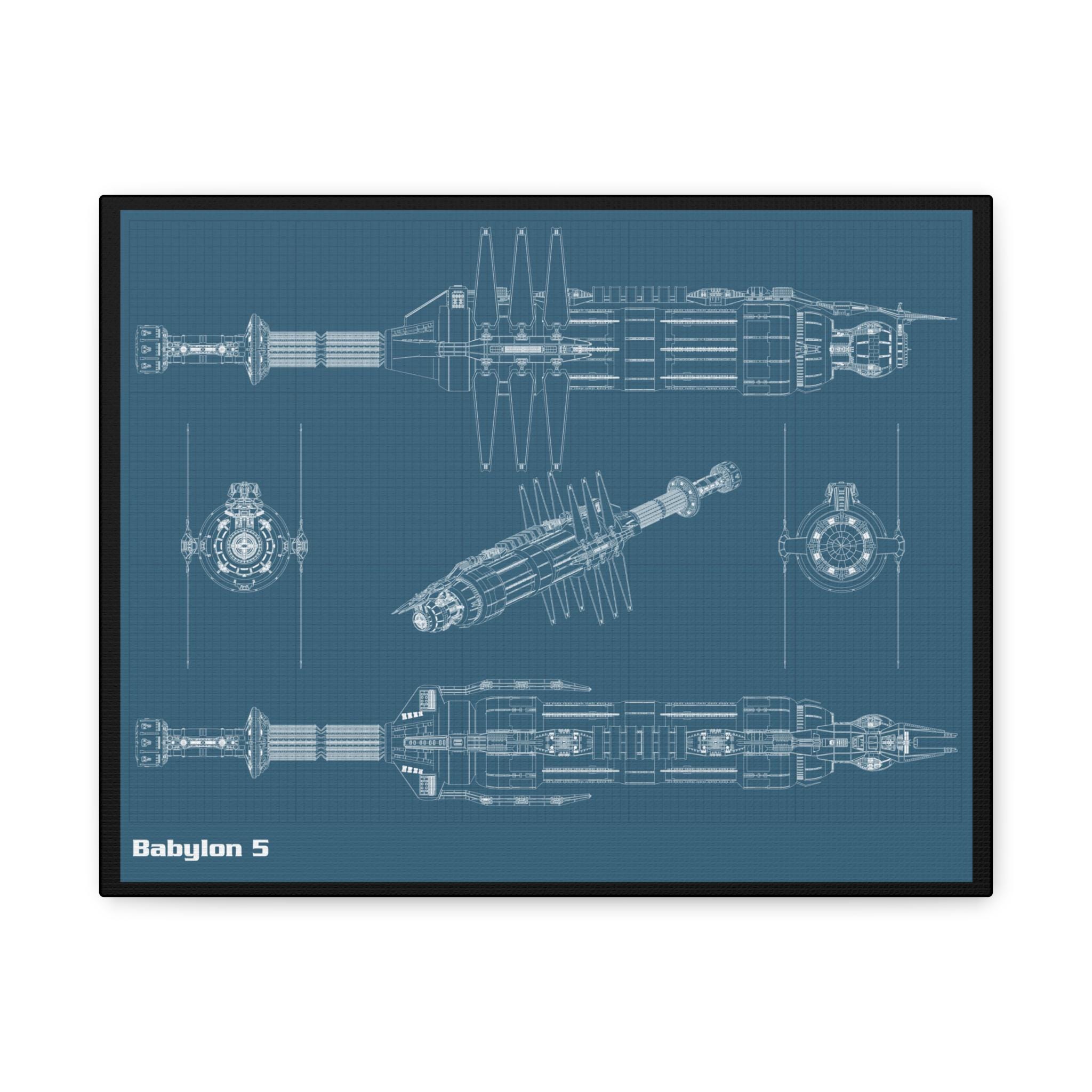 Babylon 5 blueprint, on matte canvas, stretched, 1.25"