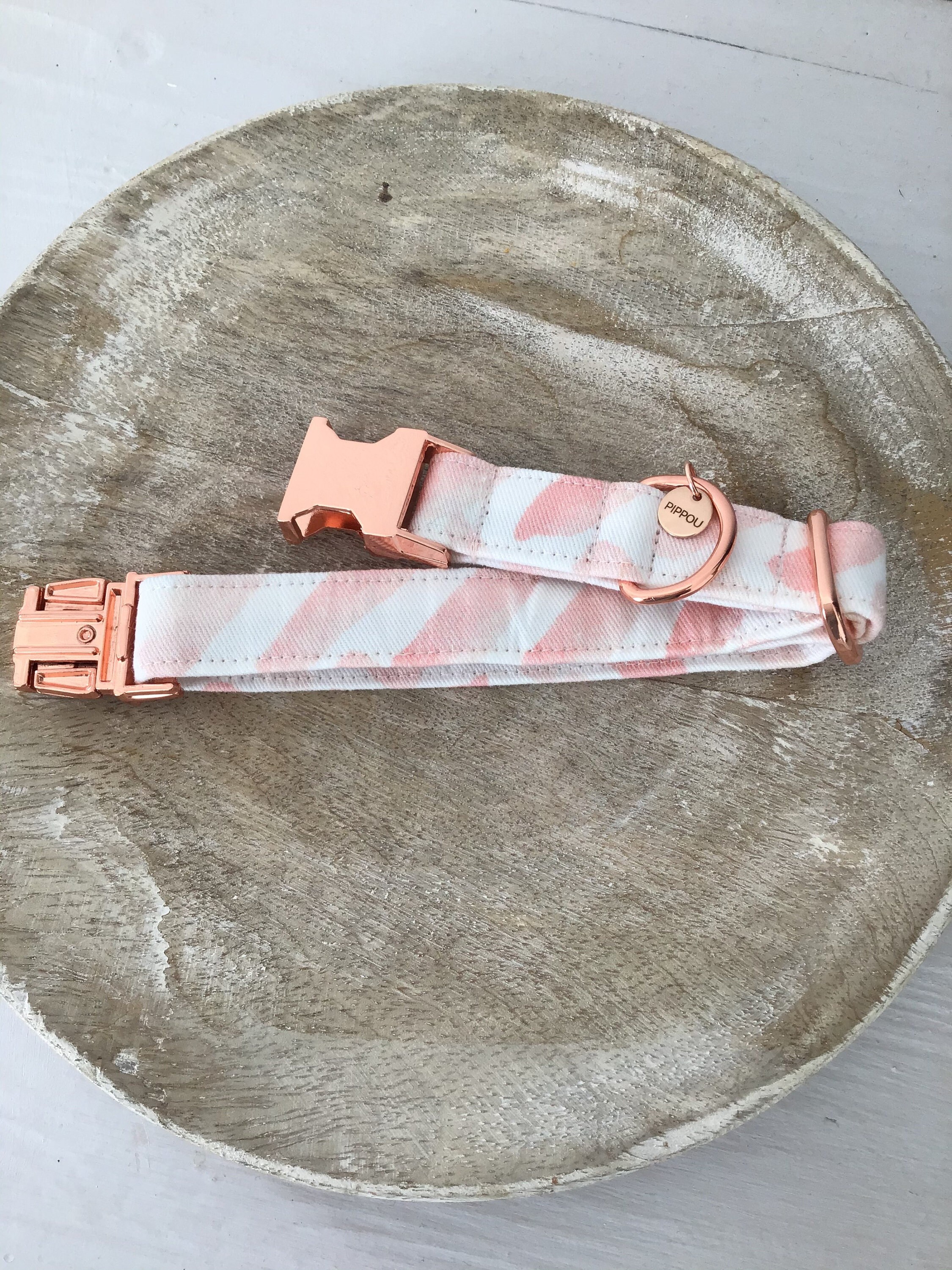 Collier Chien Rose et Blanc Rosie