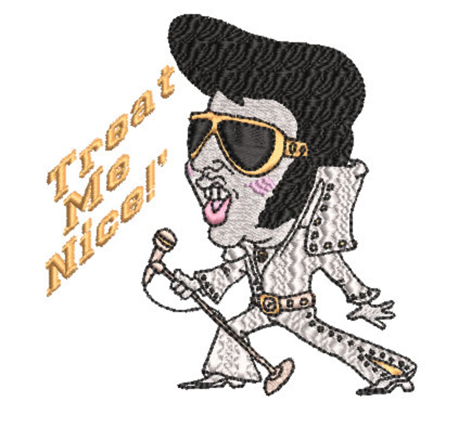 Elvis Presley Embroidery Design Download Golden Elvis Etsy