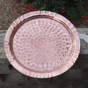 Vintage Hammered Copper Tray, Copper Plate handmade