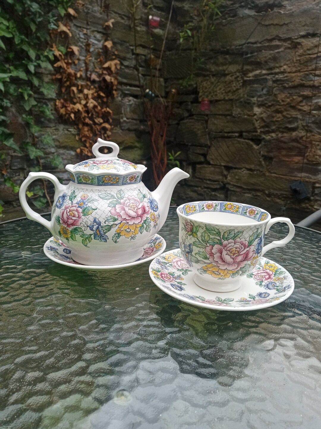 Vintage Sadler Victoria Teapot With Tea Cup, Bone China Teapot, Teapot