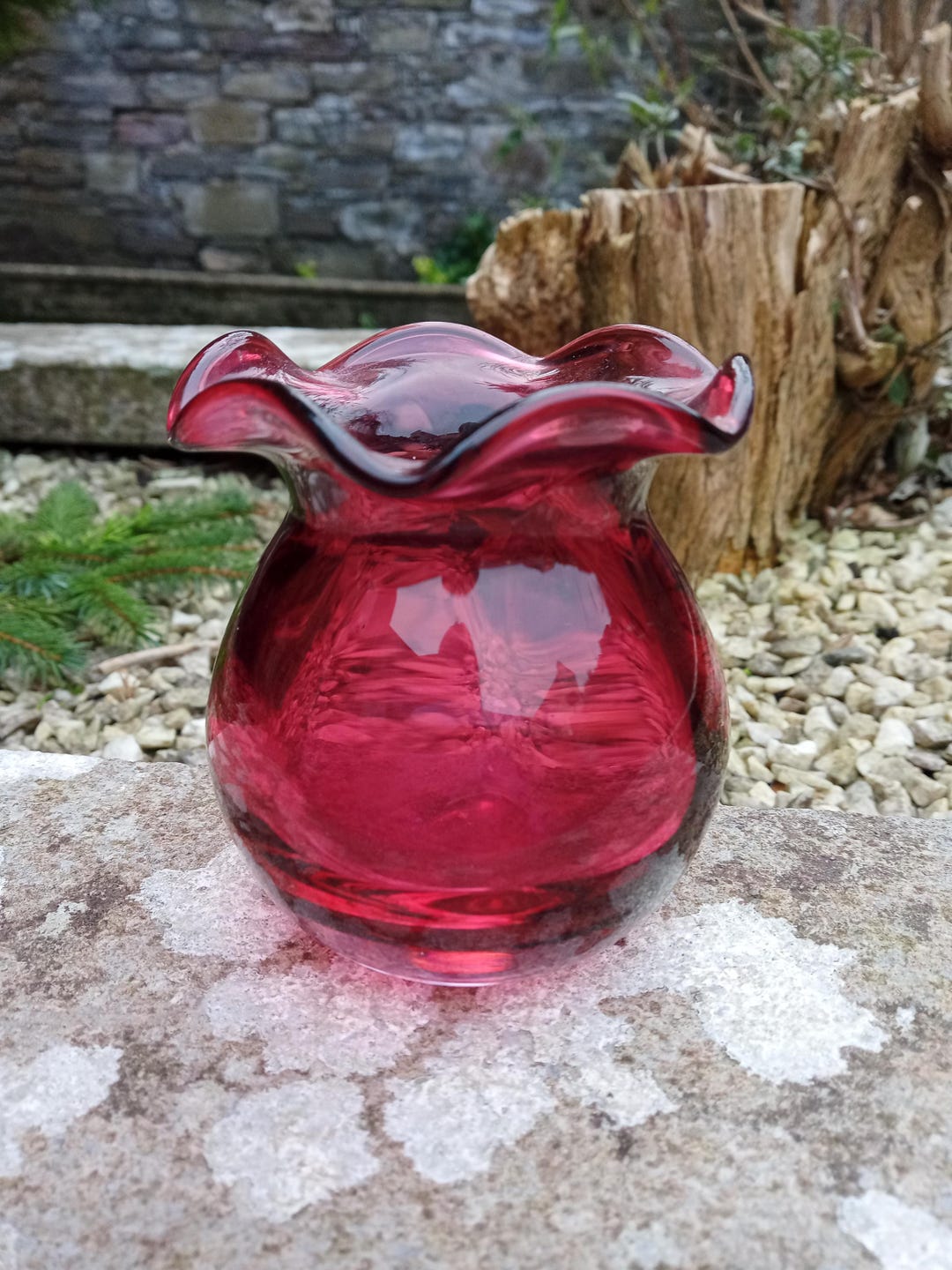Opaque Pink Glass Strawberry Shaped Vase main image 1