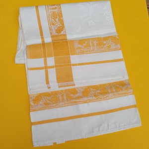 Damask Linen Tablecloth, Rectangular Cotton Tablecloth