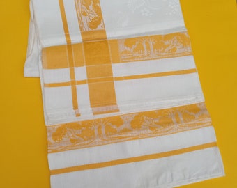 Damask Linen Tablecloth, Rectangular Cotton Tablecloth