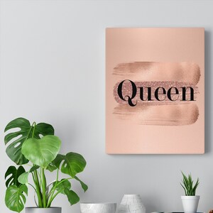 Queen Wall Art, Rose Gold Wall Art, Office Decor, Bedroom Wall, Decor for Living Room, Canvas Gallery Wraps, Canvas Wall Decor