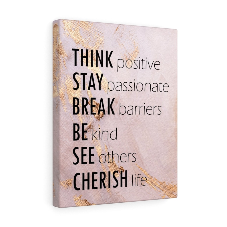 Think Positive Wall Art Canvas Decor for Home Office Bedroom Etsy